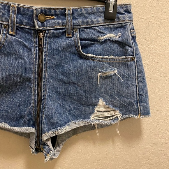 Carmar Blue Helen Exposed Zipper Denim Shorts Size 27 - Picture 9 of 14